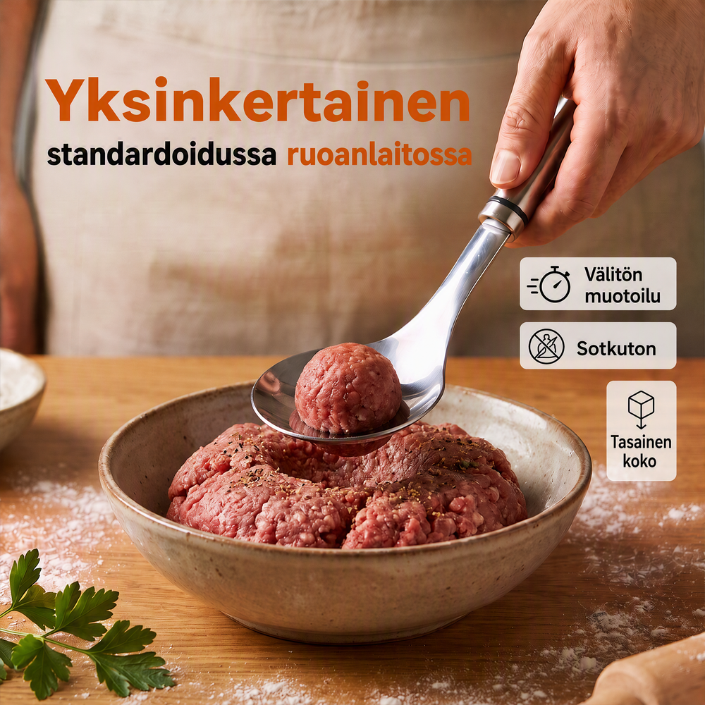 🔥Osta 1, saat 1 ilmaiseksi🎁Ruostumaton teräs lihapullien valmistuslusikka, tarttumaton kauha ja valutuspallomuottilusikka