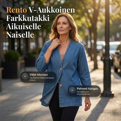 ✨Ale – 50 % alennus✨Klassinen naisten napitakkinen farkkutakki