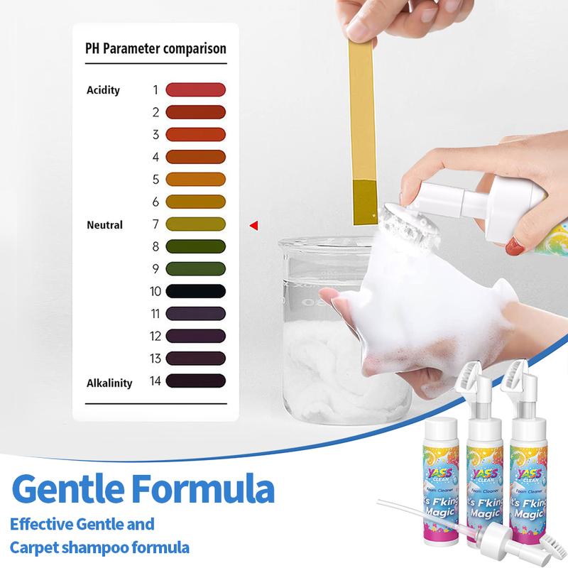 💖VIIMEINEN PÄIVÄ: OSTA 3, SAAT 1 ILMAISEKSI!!💖Yass Clean Magic -vaahtopuhdistusaine matoille ja verhoiluille – lemmikkien tahrojen ja hajujen poistoaine, mukana puhdistusharja🧼🪄