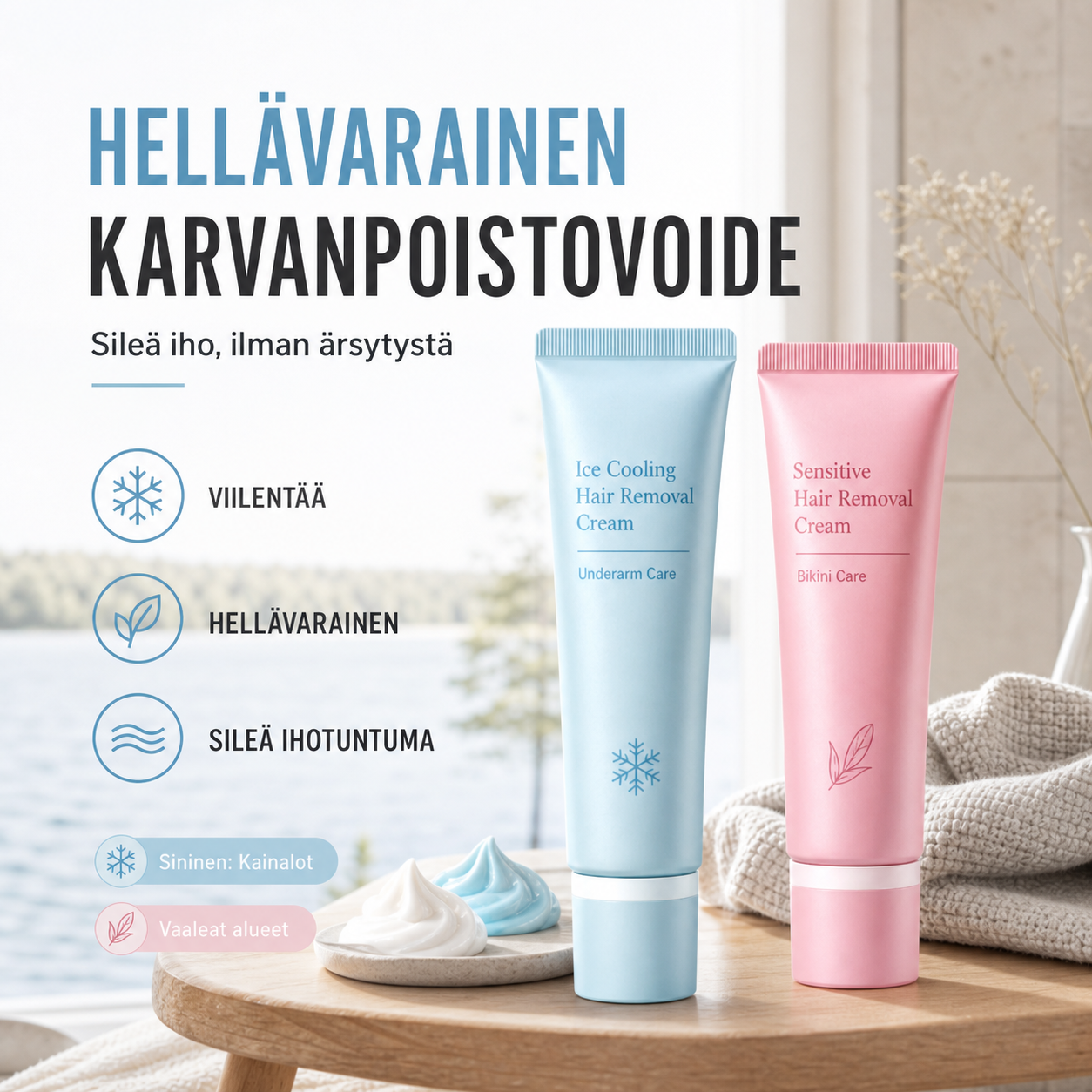 Hellävarainen karvanpoistovoide