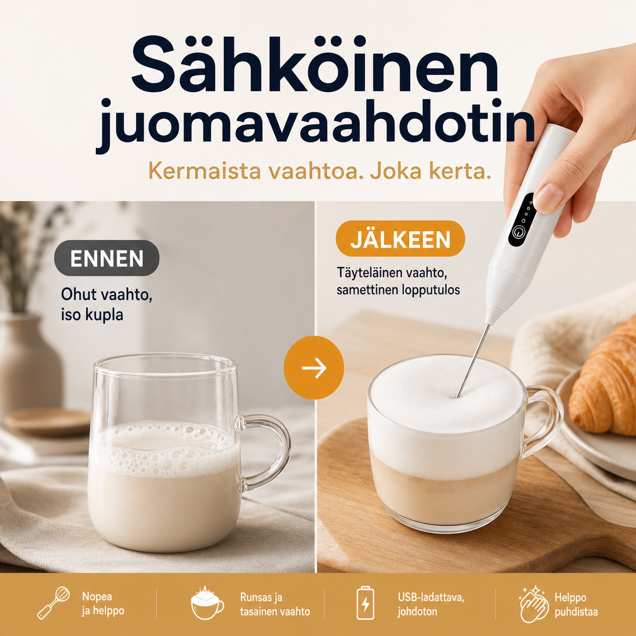 Sähköinen juomavaahdotin
