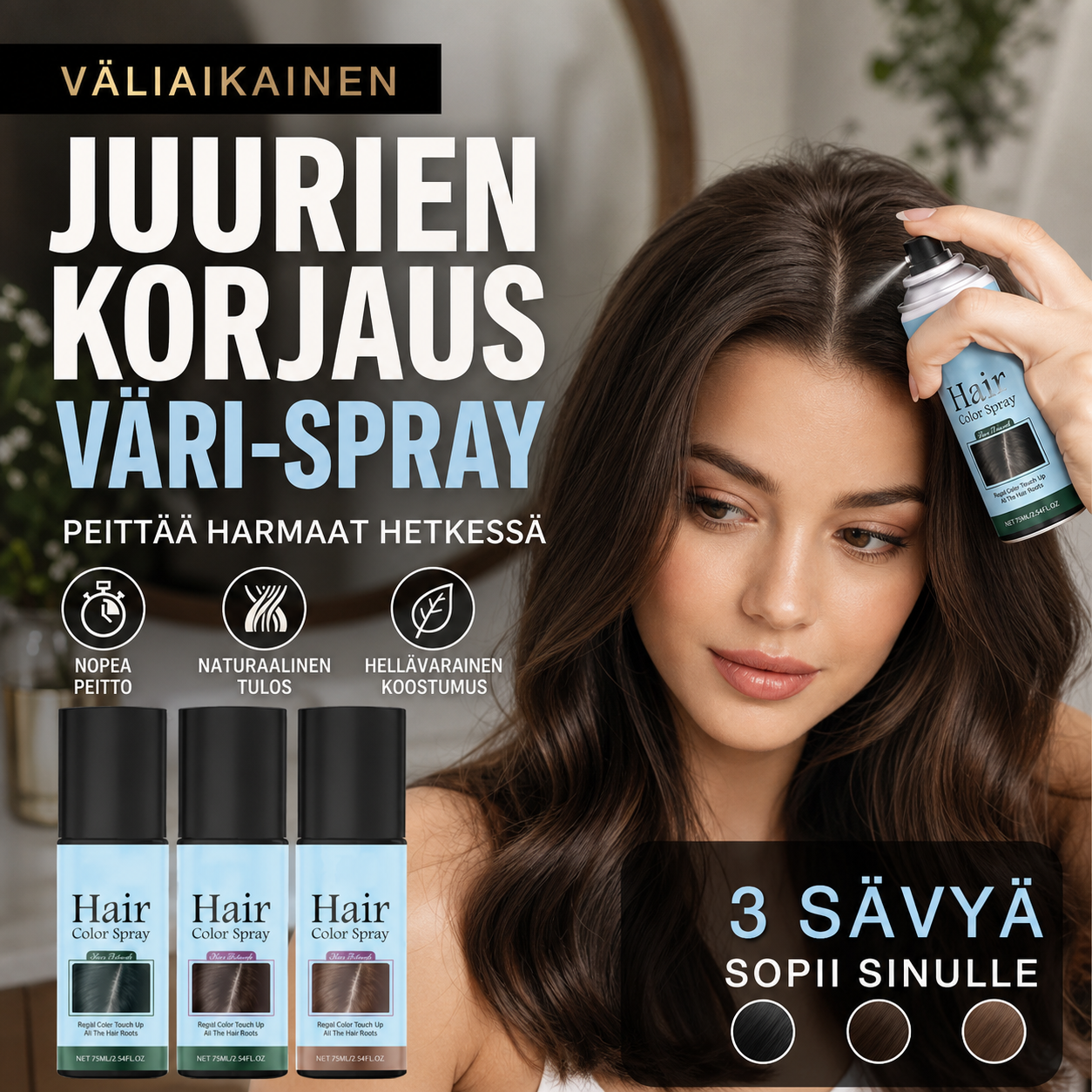 💥Väliaikainen juurien korjausväri-spray