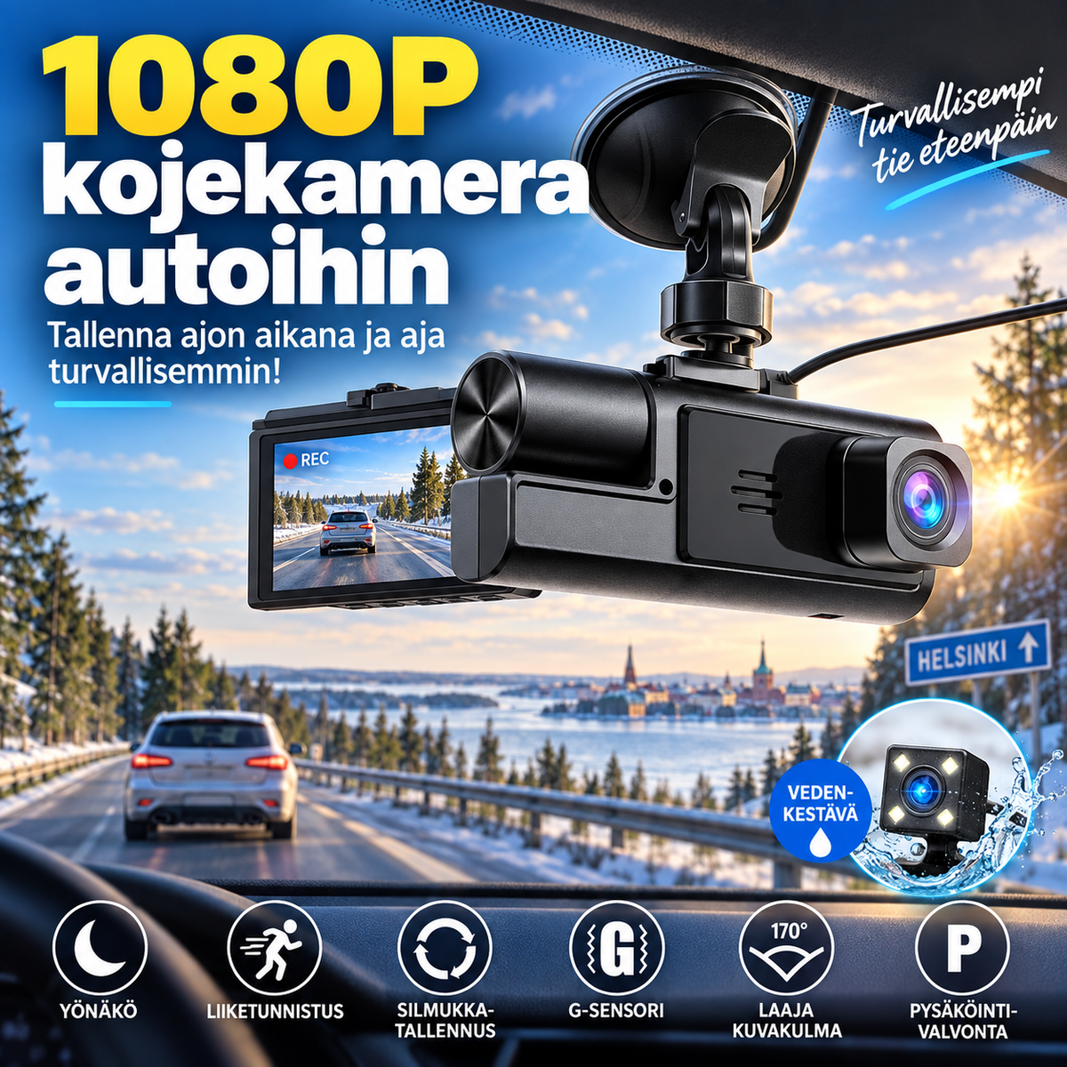 1080P-kojekamera autoihin – tallenna ajon aikana ja aja turvallisemmin!