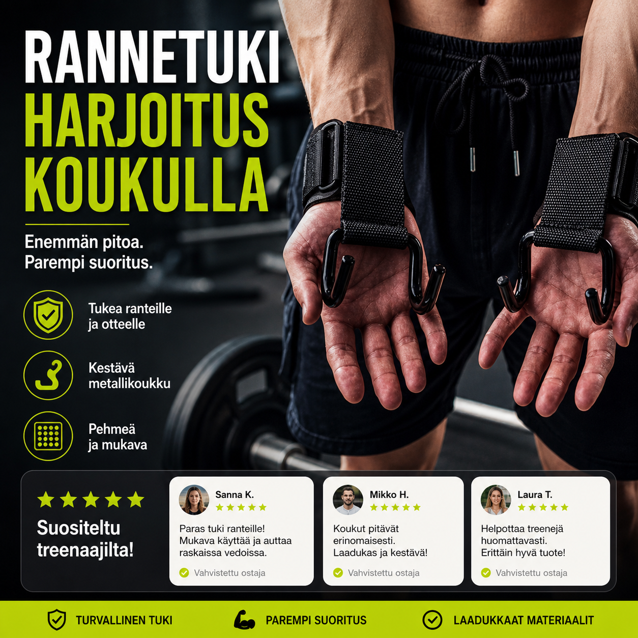 Rannetuki harjoitus koukulla