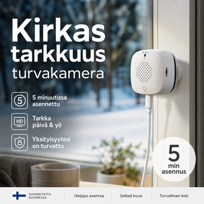 🔥 Kirkas tarkkuus turvakamera 🎥 Värillinen yönäkö 🌙 24/7 tallennus ja älykkäät hälytykset 🚨 Helppo asennus! 🔒