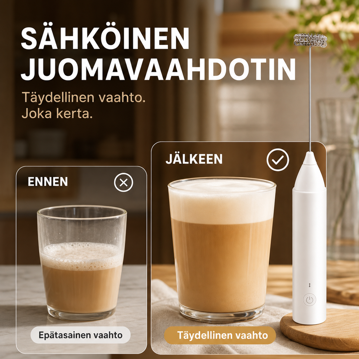Sähköinen juomavaahdotin