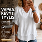 Naisten V-kaula-aukkoinen vapaa-ajan lyhythihainen paita