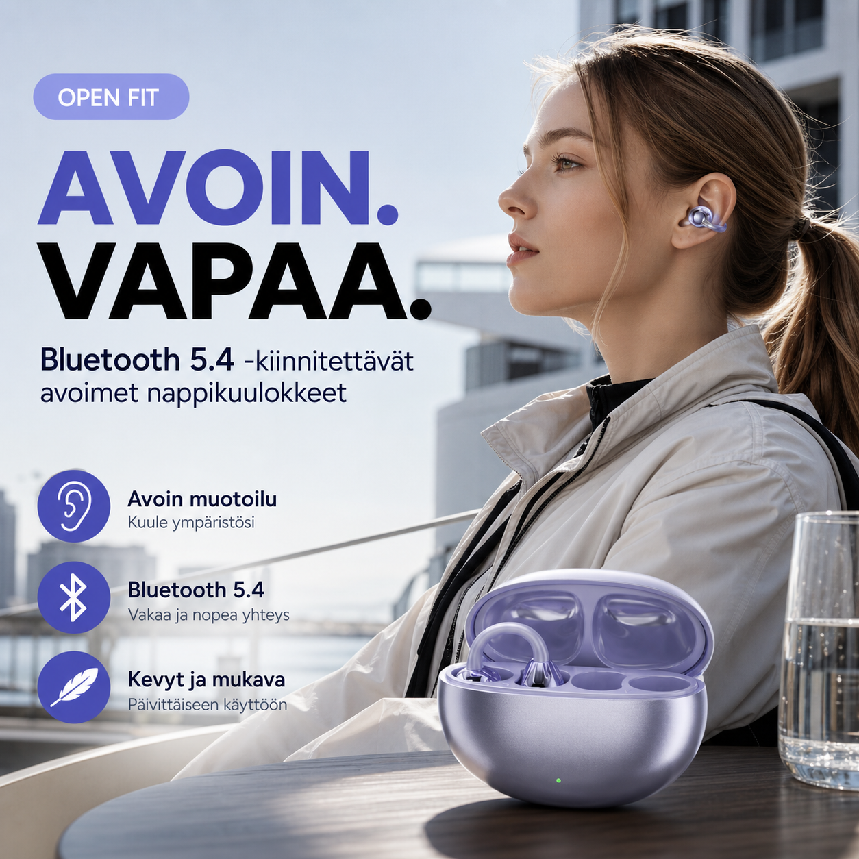 🎧 2026 Alennusmyynti — Yli 47 000 myyty!🔥Bluetooth 5.4 -kiinnitettävät avoimet nappikuulokkeet melunvaimennuksella – AI-melunvaimennus 🎶
