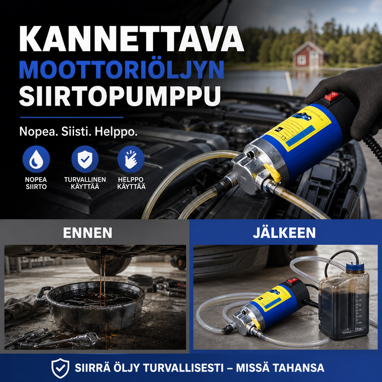 📢📢 50% ALENNUS !! ⏰ Kannettava moottoriöljyn siirtopumppu