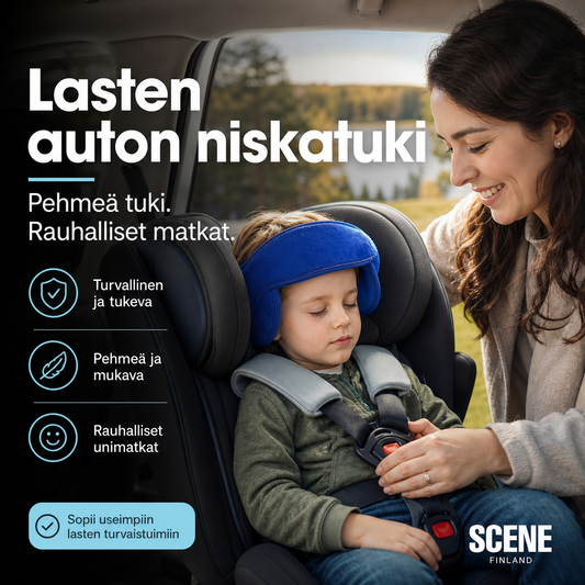 📢📢-50% !! ⏰Lasten auton niskatuki – Säädettävä pään tuki, estää pään roikkumista ja niskan kipeytymistä automatkoilla