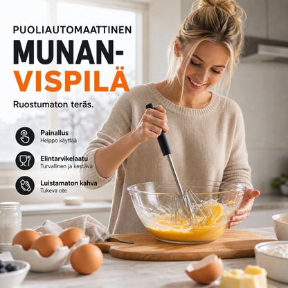 Ruostumattomasta teräksestä valmistettu puoliautomaattinen käsikäyttöinen munanvispilä