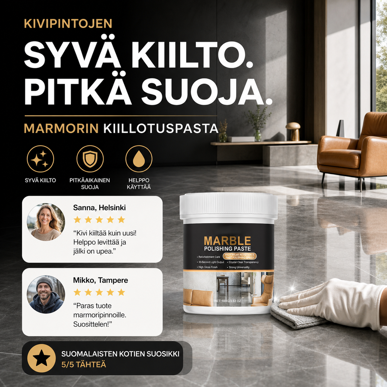 Marmorin kiillotuspasta