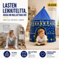 Lasten leikkiteltta, jossa on rullattava ovi