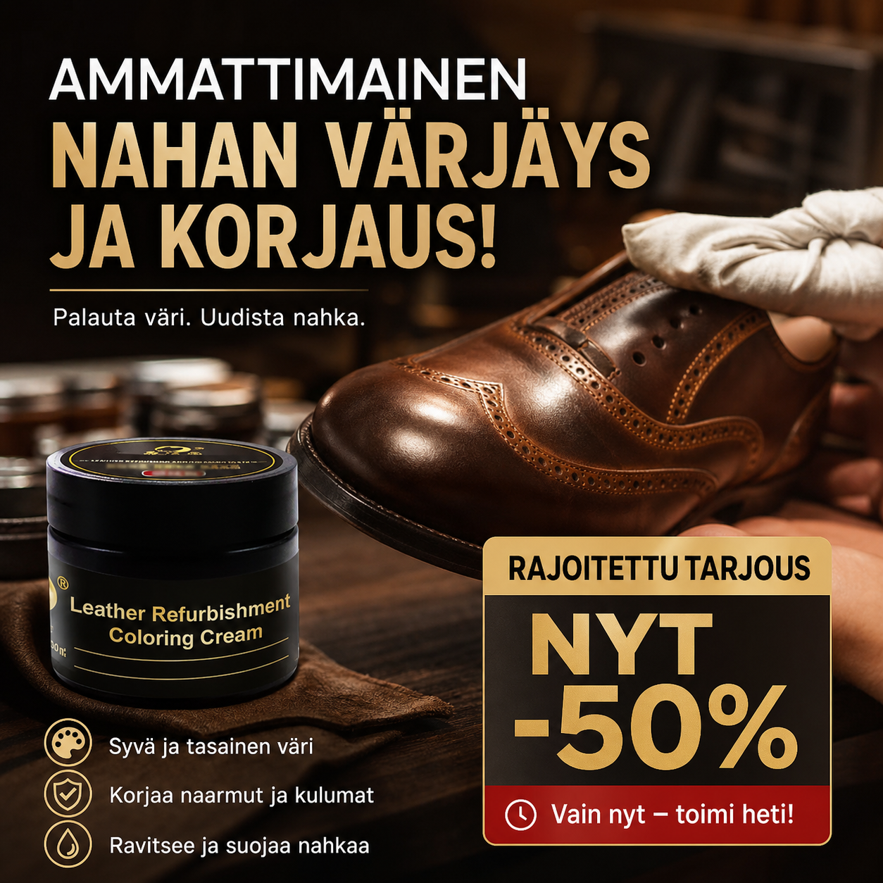 💯Ammattimainen nahan värjäys ja korjaus!
