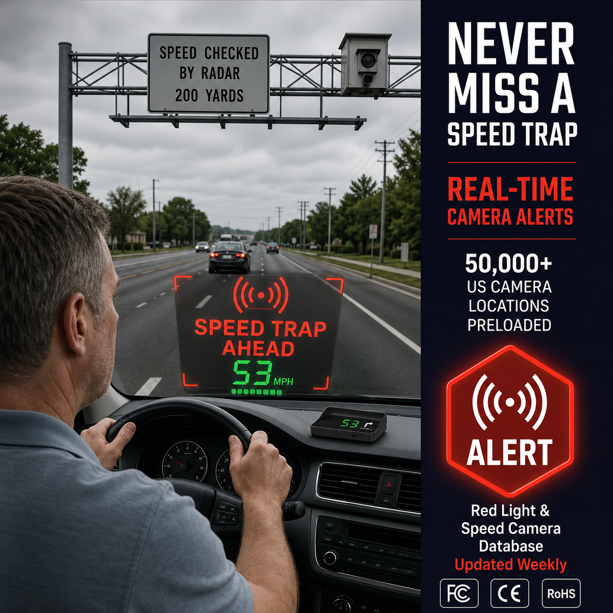 🚗 Head-Up-näyttö GPS-digitaalinopeusmittari – nopeus ja navigointi suoraan tuulilasissa! 50% alennus – tilaa nyt!