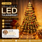 Jouluiset LED-tulikärpäset tuikkuvan nippuvalot