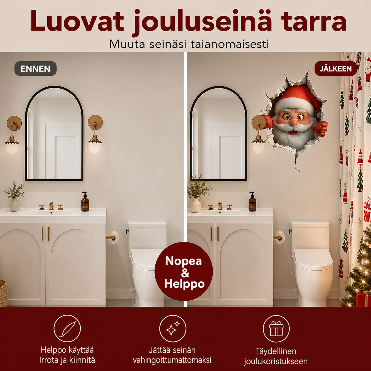 🎄Joulumyynti 50 % alennus🎅Luovat jouluseinä tarra