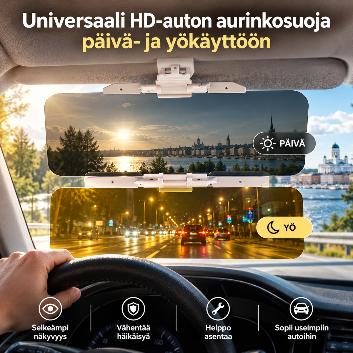 🚗 50 % ALENNUS! 🌙 Universaali HD-auton aurinkosuoja – päivä- ja yökäyttöön ✨