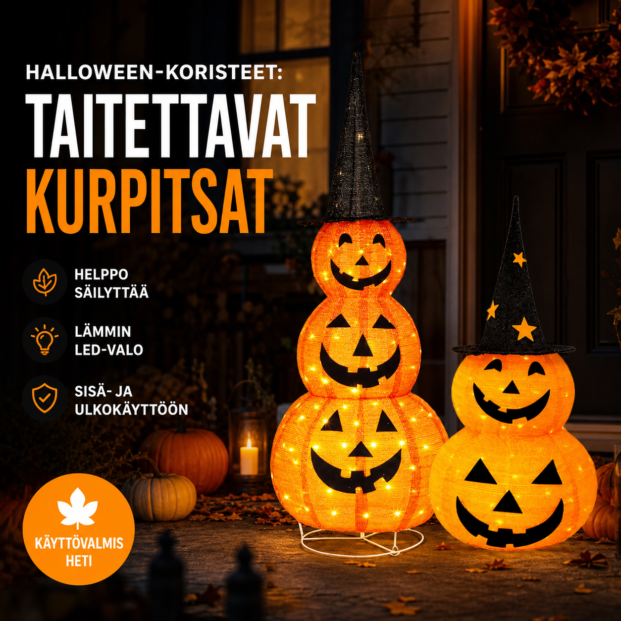 🎃 Suosittu tarjous: 66 % alennus 🎃🎃 Halloween-koristeet: taitettavat kurpitsat