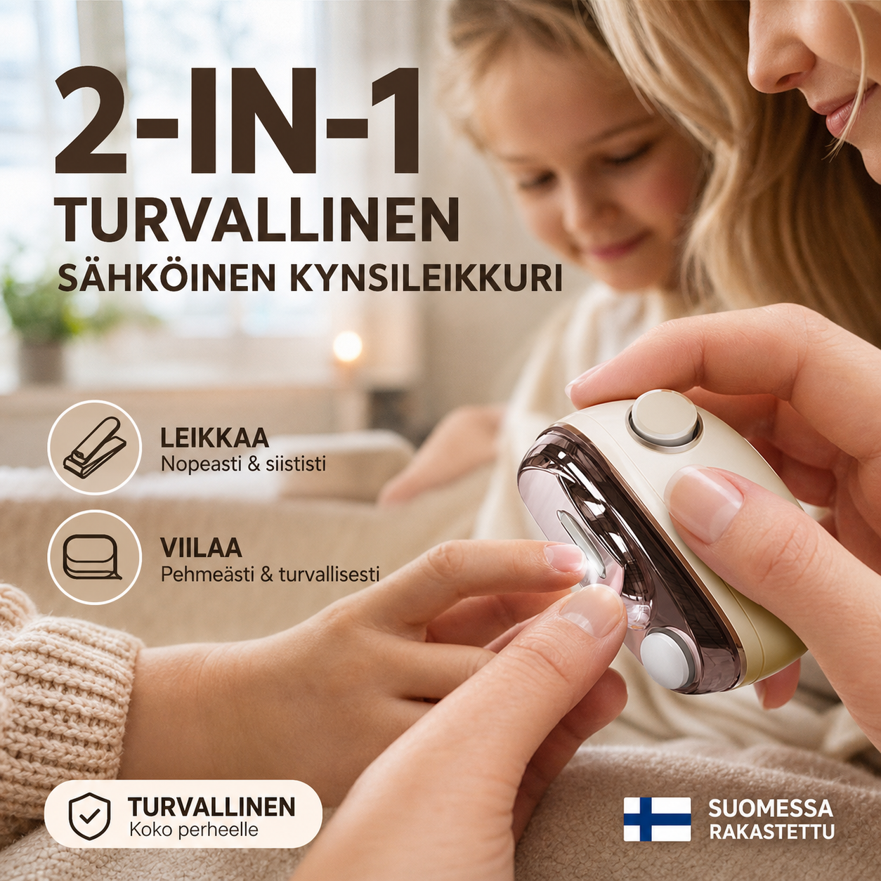 🔥2-in-1 turvallinen sähköinen kynsileikkuri