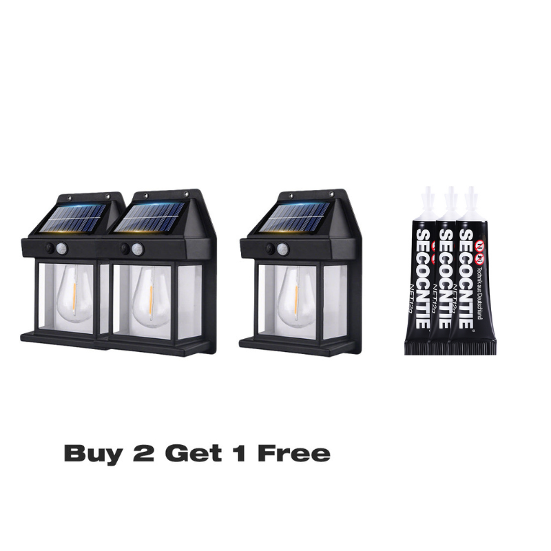 🎁 50 % ALENNUS! 💡 AURINKOENERGIALLINEN SEINÄVALAISIN – Liiketunnistin ja säänkestävä 🌟🛒