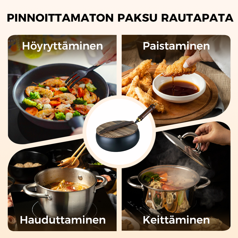 ⏳Aikarajoitettu tarjous⌛ Peittämätön paksurautainen kattila