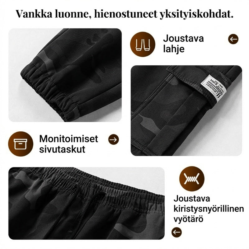 Laadukkaat camouflage-housut miehille