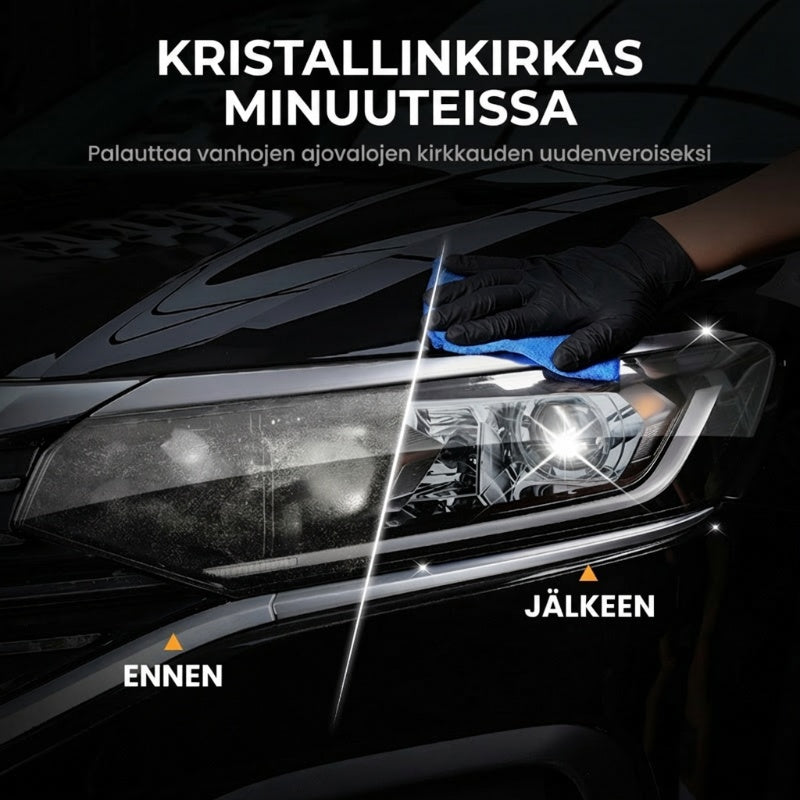 🔥 VIIMEINEN PÄIVÄ -50% ALE 🔥 180ml Ammattimainen Ajovalonpuhdistusaine Sienellä