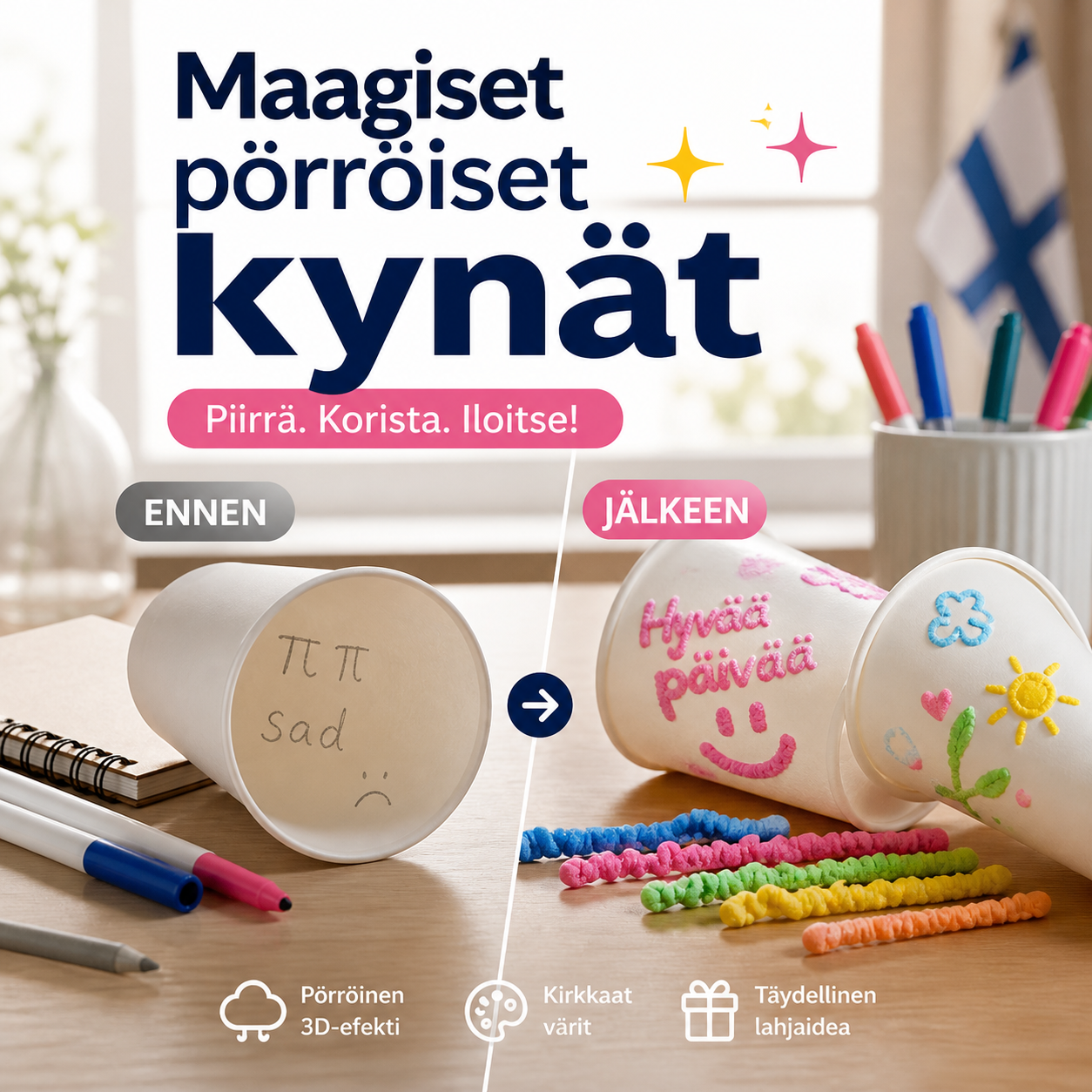 🎁 Maagiset pörröiset kynät – luo 3D-efektejä ja pörröisiä kuvia!