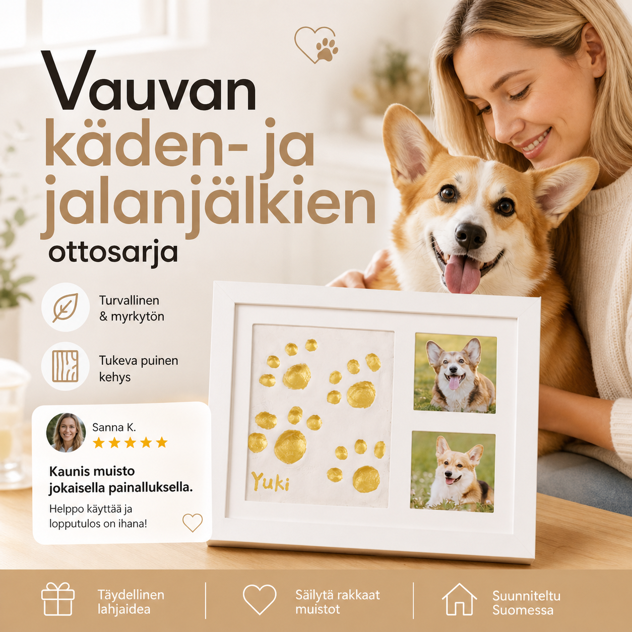 Vauvan käden- ja jalanjälkien ottosarja
