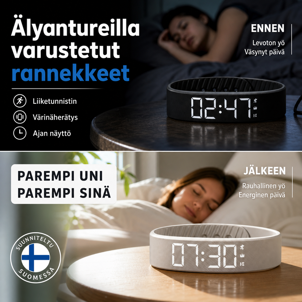 Älyantureilla varustetut rannekkeet