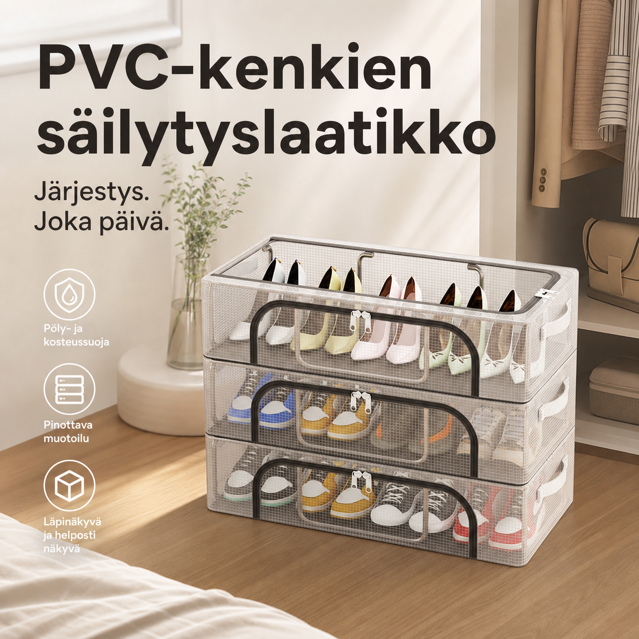 PVC-kenkien säilytyslaatikko - vedenpitävä ja kokoontaitettava