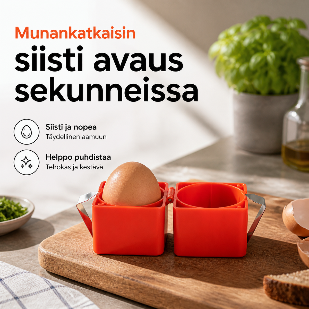 🥚 🔥 Vain tänään: -50 % ALENNUS | Munankatkaisin – siisti avaus sekunneissa