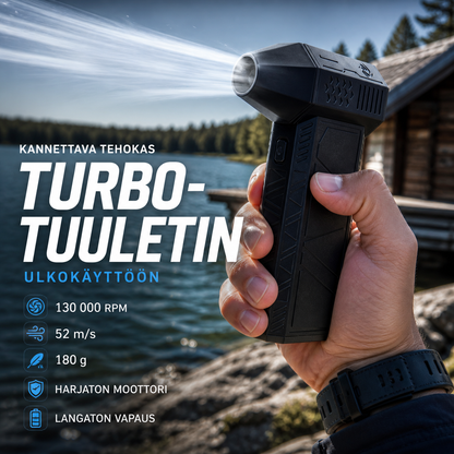 Kannettava tehokas turbotuuletin ulkokäyttöön – puhaltaa lunta ja tuottaa hiiltä, monikäyttöinen