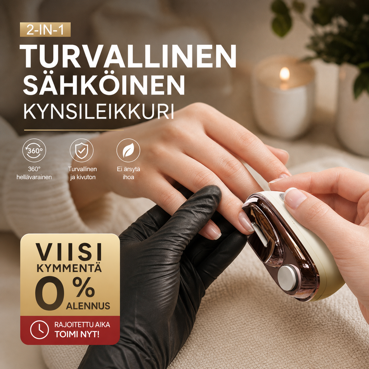 🔥2-in-1 turvallinen sähköinen kynsileikkuri