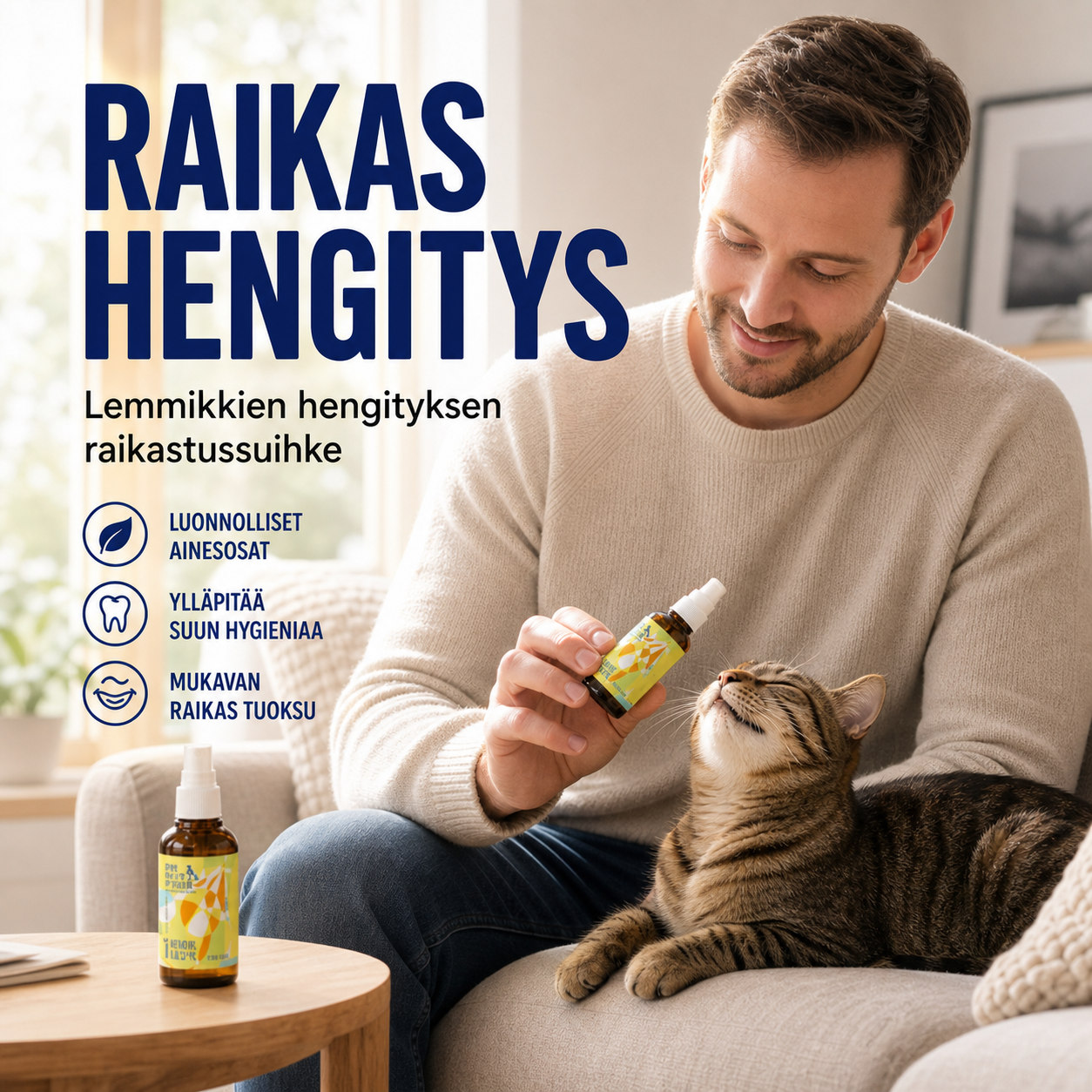 Lemmikkien hengityksen raikastussuihke