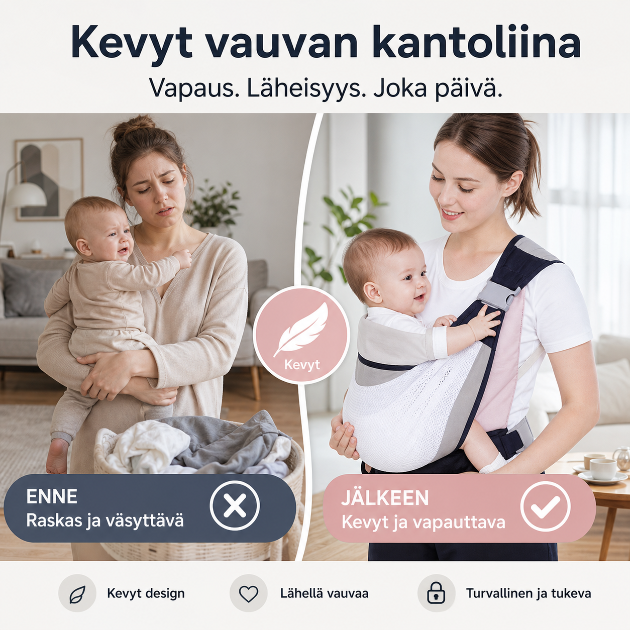 Kevyt vauvan kantoliina
