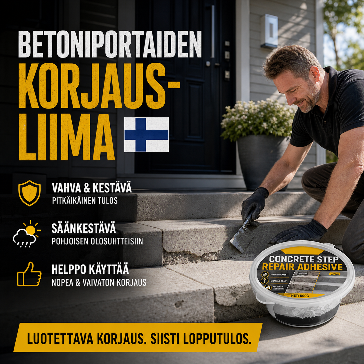 Betoniportaiden korjausliima