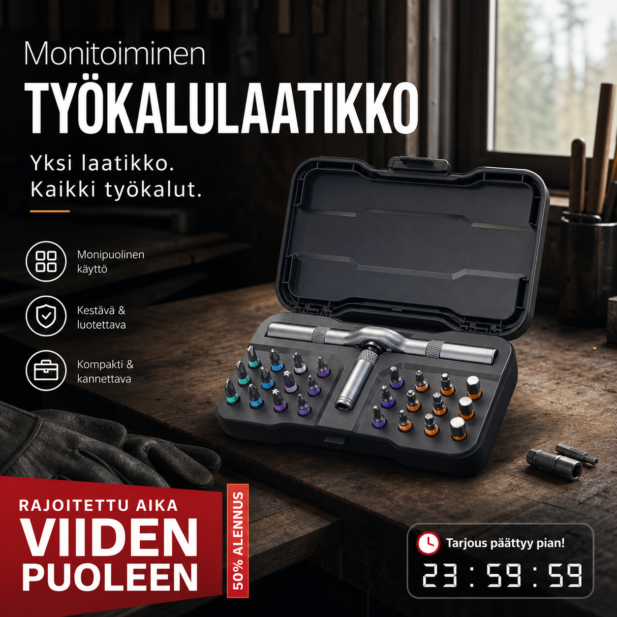 🔥 Edistäminen 50% POIS - Monitoiminen työkalulaatikko