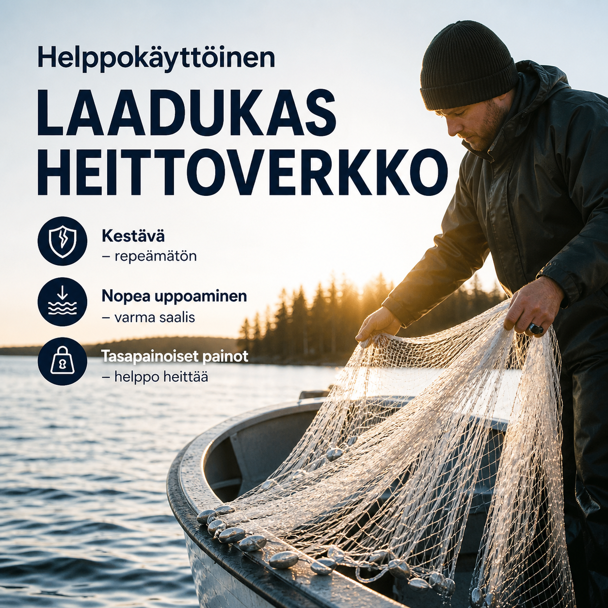 Helppokäyttöinen laadukas heittoverkko