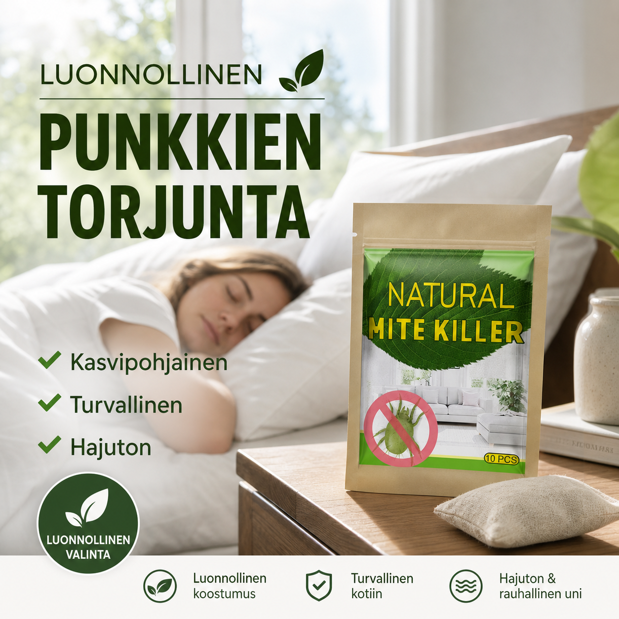 Luonnollinen punkkien torjuntapussi