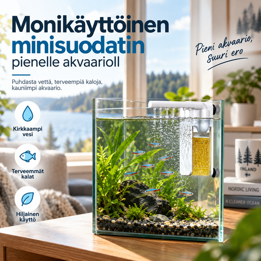 Monikäyttöinen minisuodatin pienelle akvaarioll