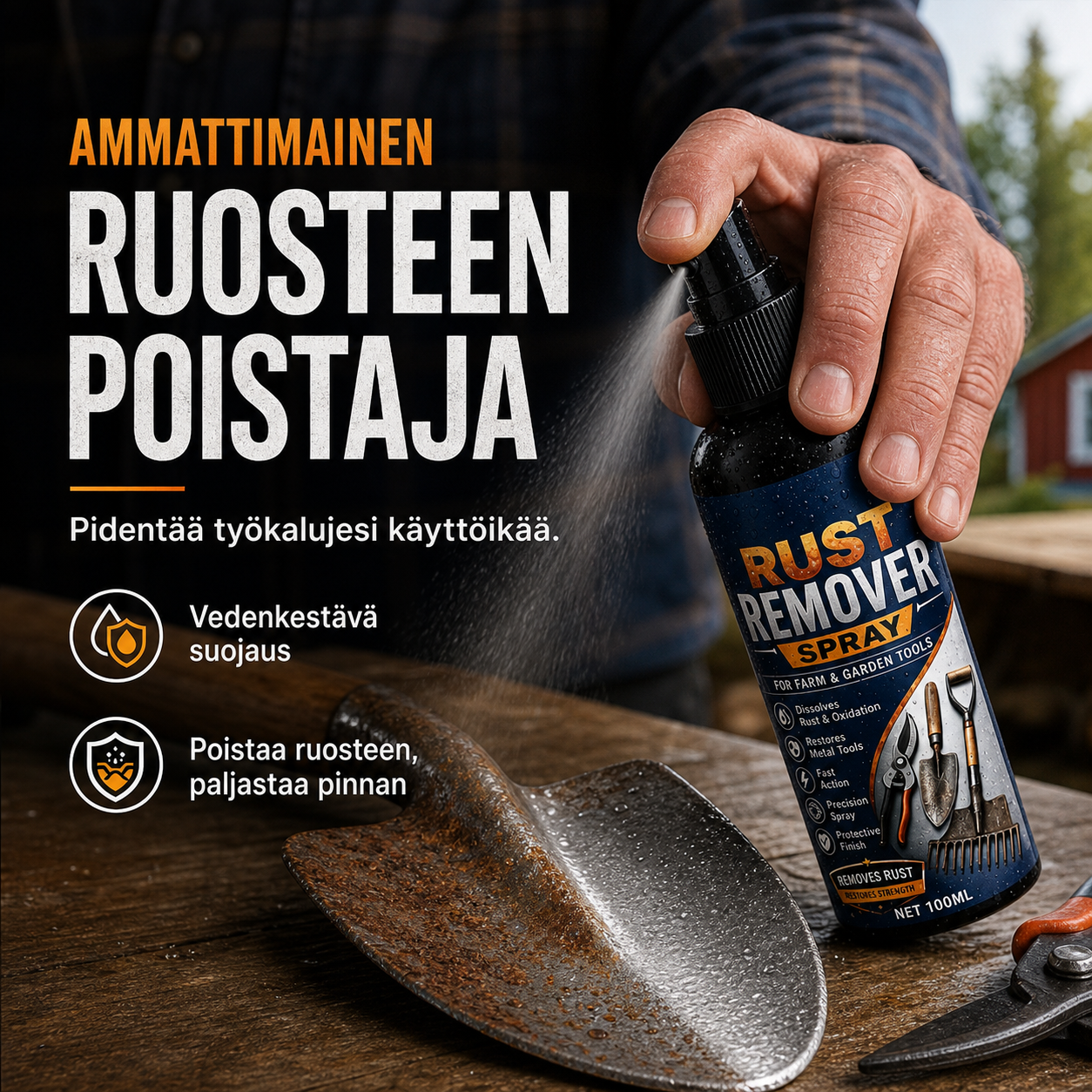 🔩⚡ 50 % ALENNUS! Kuin kääntäisit aikaa taaksepäin työkaluillesi! Suihkuta, pyyhi pois – ruoste liukenee sekunneissa ja näkymätön suoja suojaa sitä kuukausia uudelta ruosteelta.