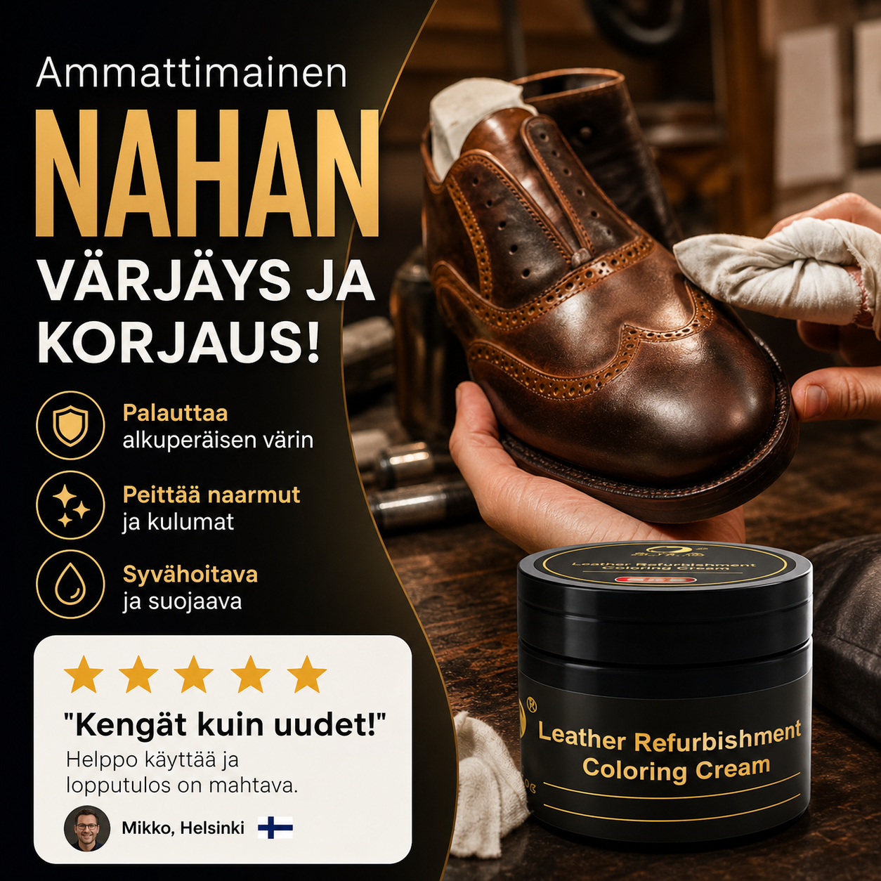 💯Ammattimainen nahan värjäys ja korjaus!
