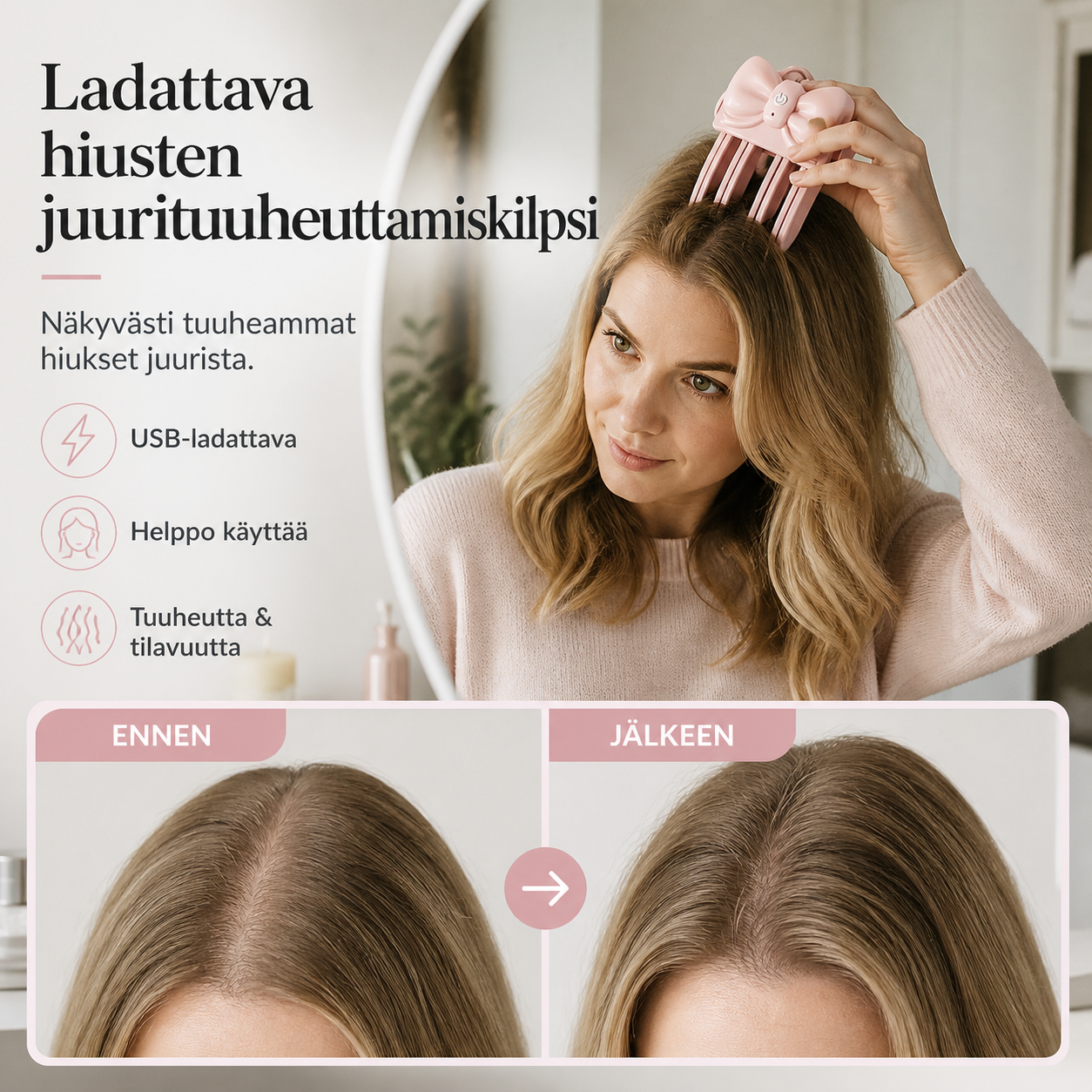 Ladattava hiusten juurituuheuttamiskilpsi – nosta juuret ja lisää volyymia!