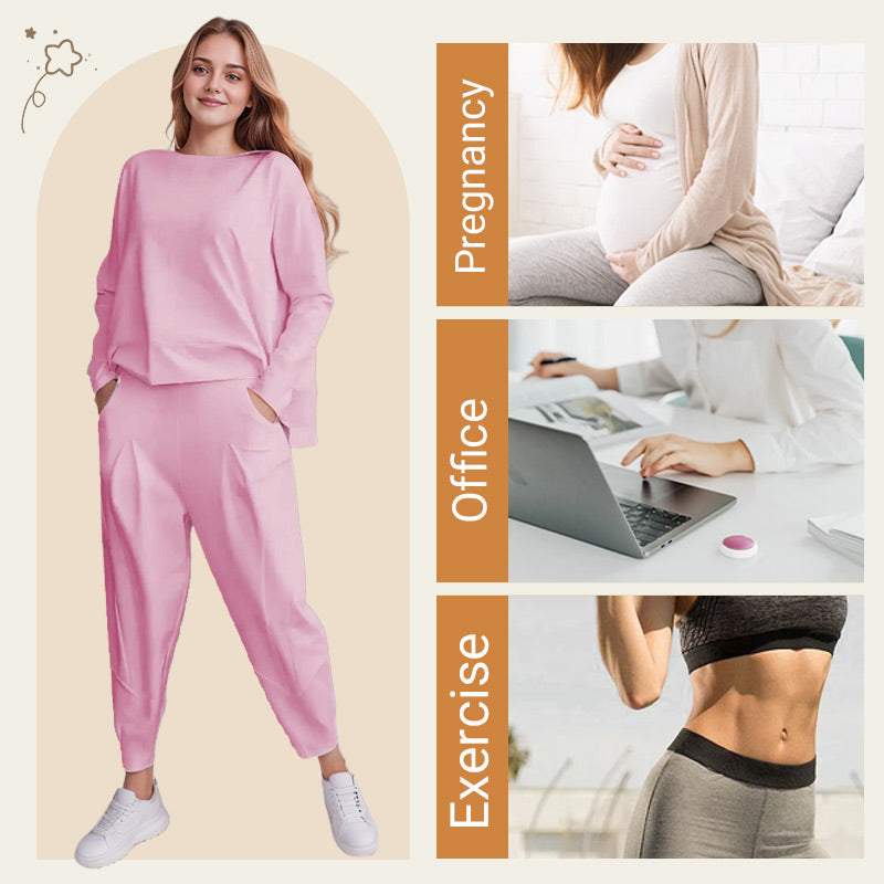 【DAY PERFECT】Pyöreäkauluksinen pitkähihainen paita ja housut, 2-osainen setti | Rypistymätön ja hengittävä | 50 %:n alennus, rajoitettu erä