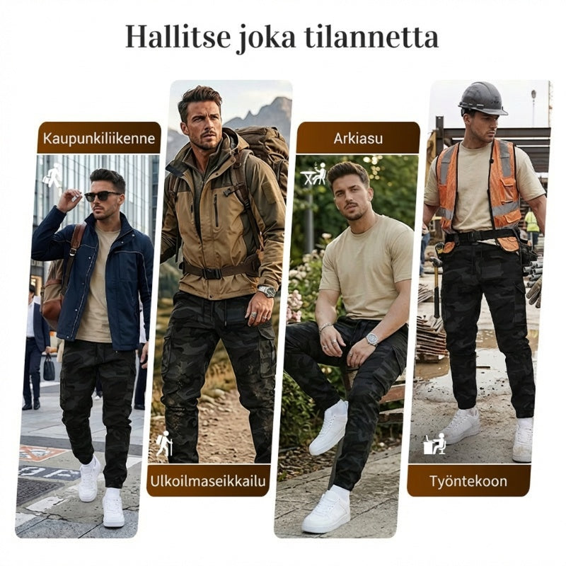 Laadukkaat camouflage-housut miehille