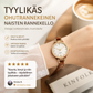 Tyylikäs ohutrannekeinen naisten rannekello – vintage-nahkaranneke, kvartsikello