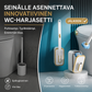 Seinälle asennettava innovatiivinen WC-harjasetti