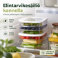Elintarvikesäiliö kannella – kirkas jääkaapin säilytysastia